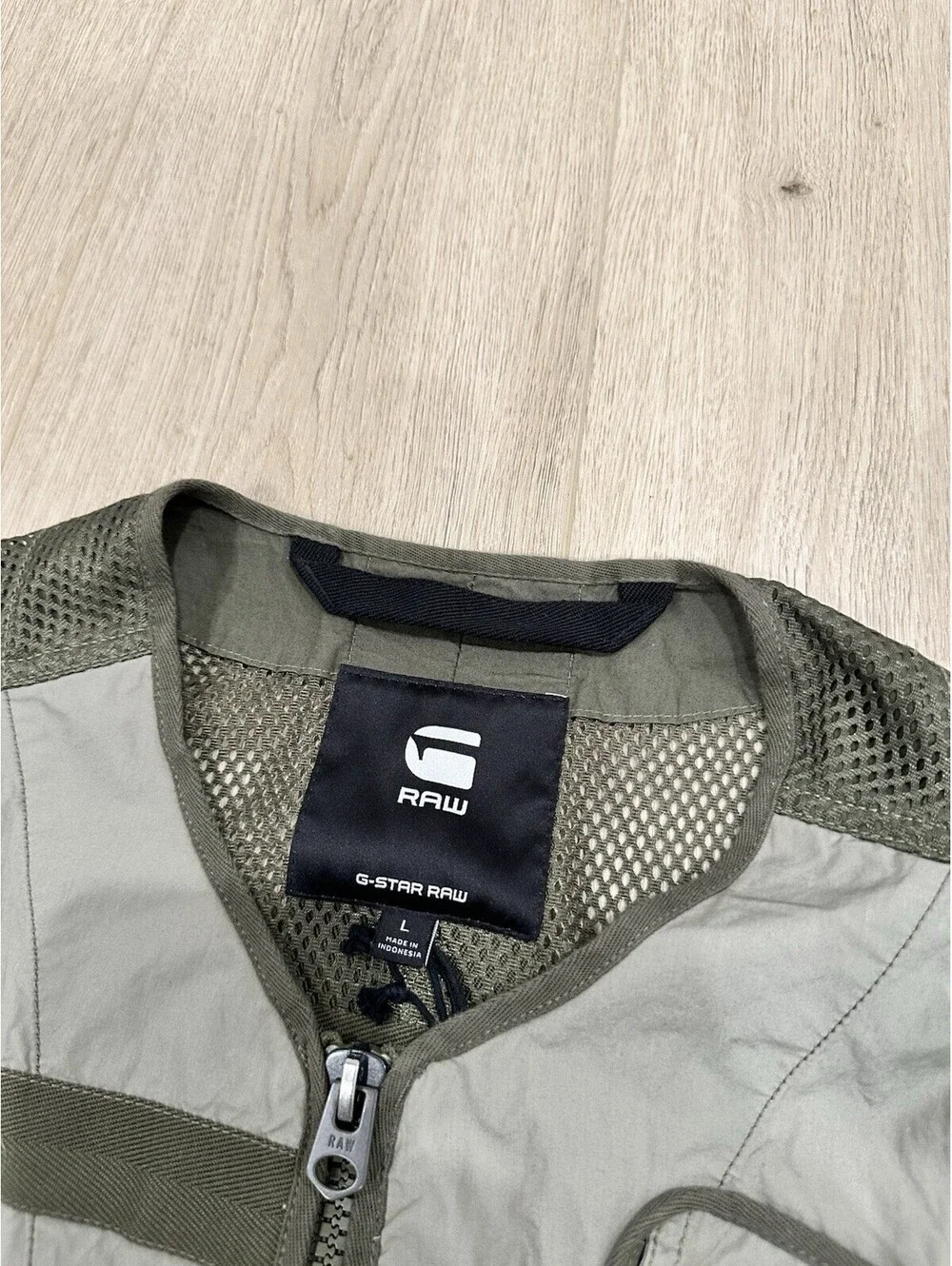 NWT G-Star Raw Utility Fabric Mix Pockets Poplin Vest Size Large